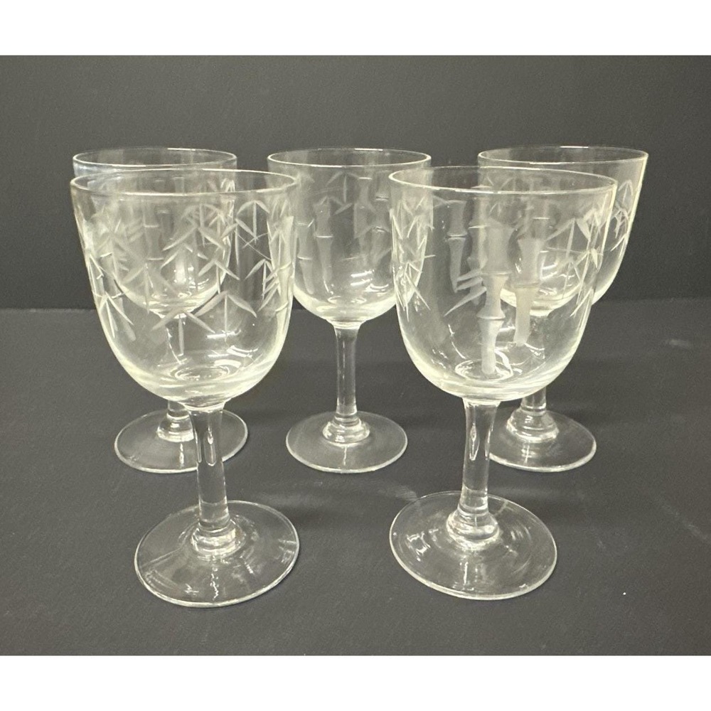 Noritake Bamboo Wine/Cordial Glasses 4.25" Tiki Bar MCM Japan Vtg 50s Set Of 5